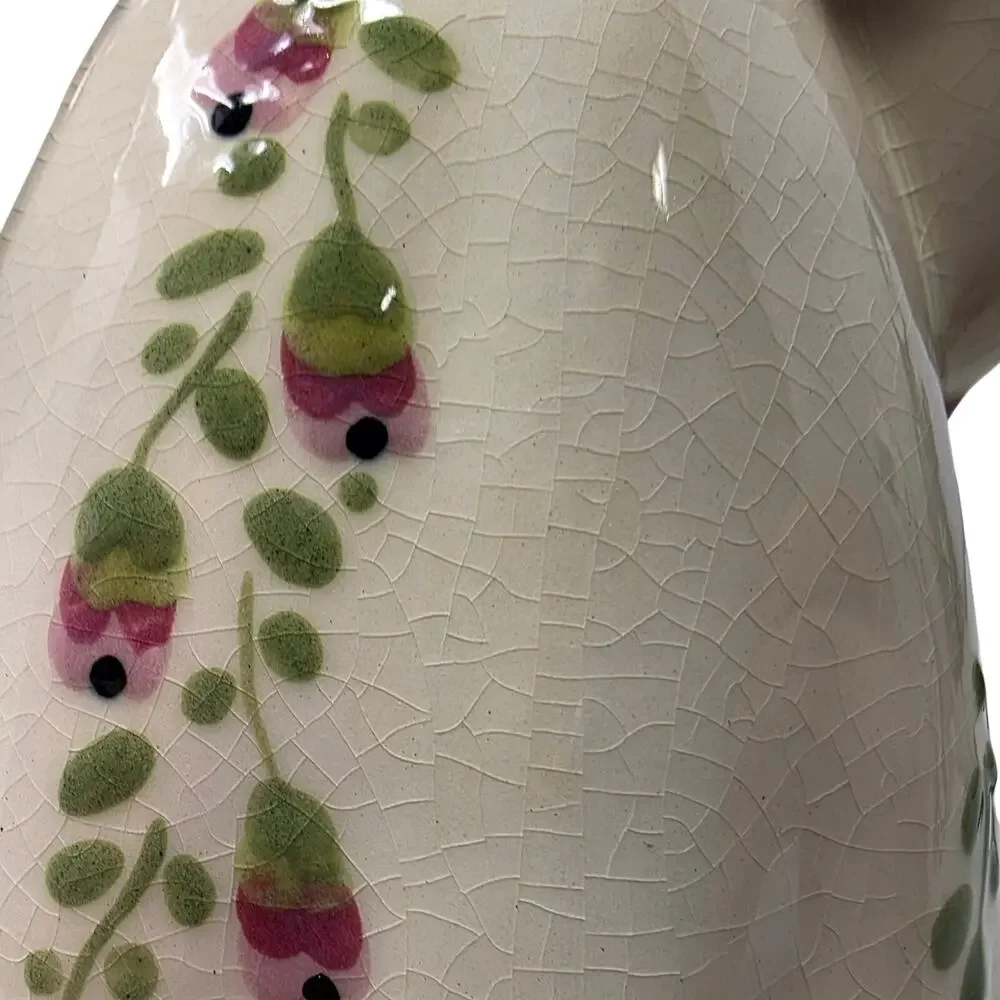 Vintage Art Deco Style Lady Figural Vase Planter Hand Painted Ceramic 9.75